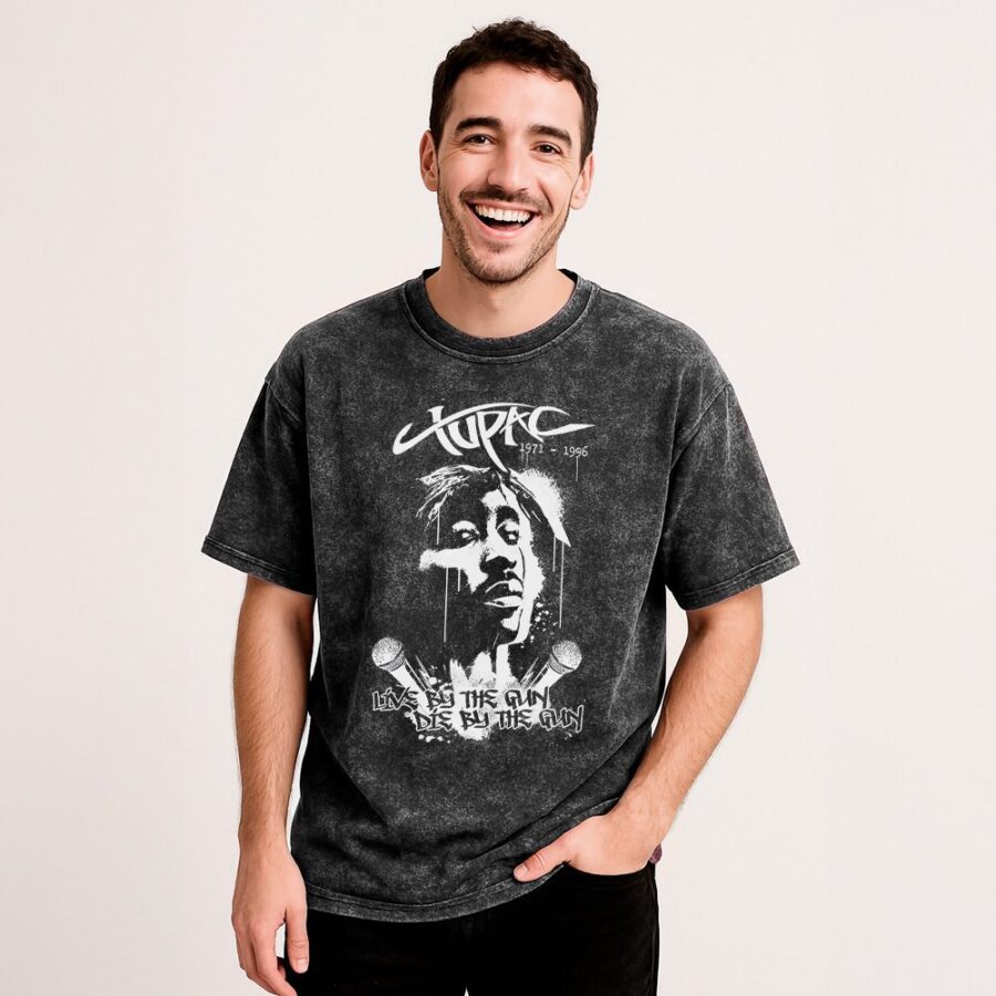 Remera Acid Wash Tupac