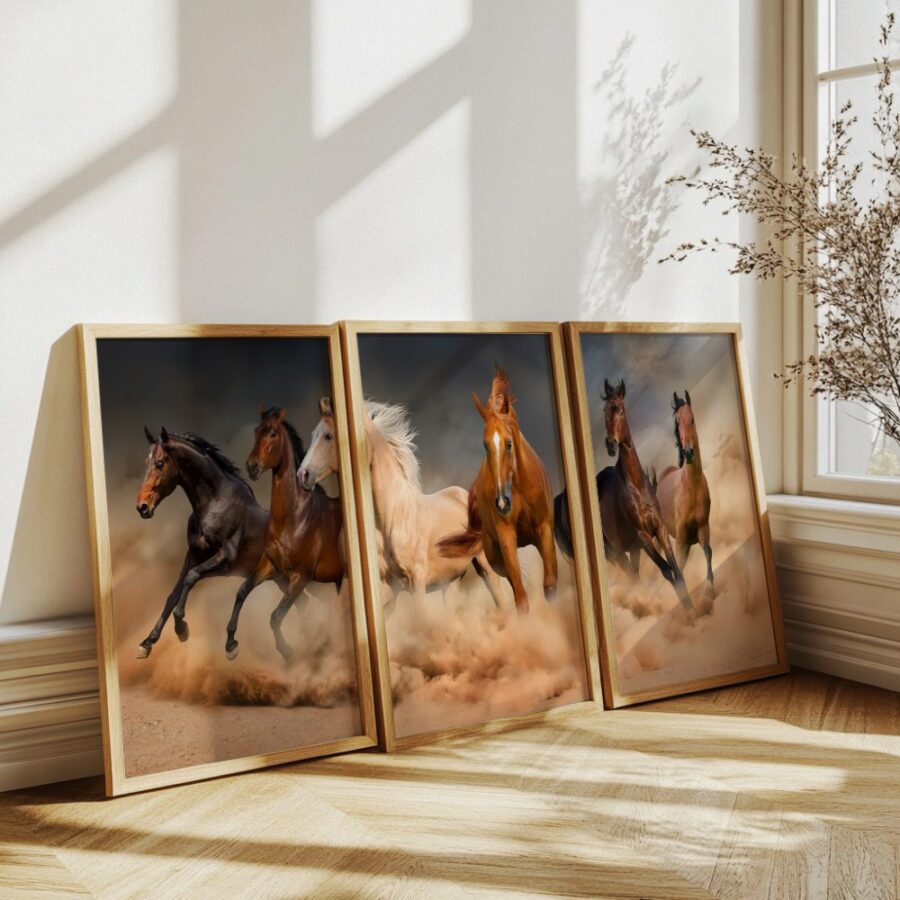 Mural Tríptico de Caballos