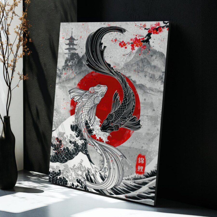 Cuadro de Peces Koi Yin Yang