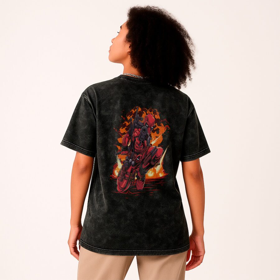 Remera Acid Wash de Deadpool