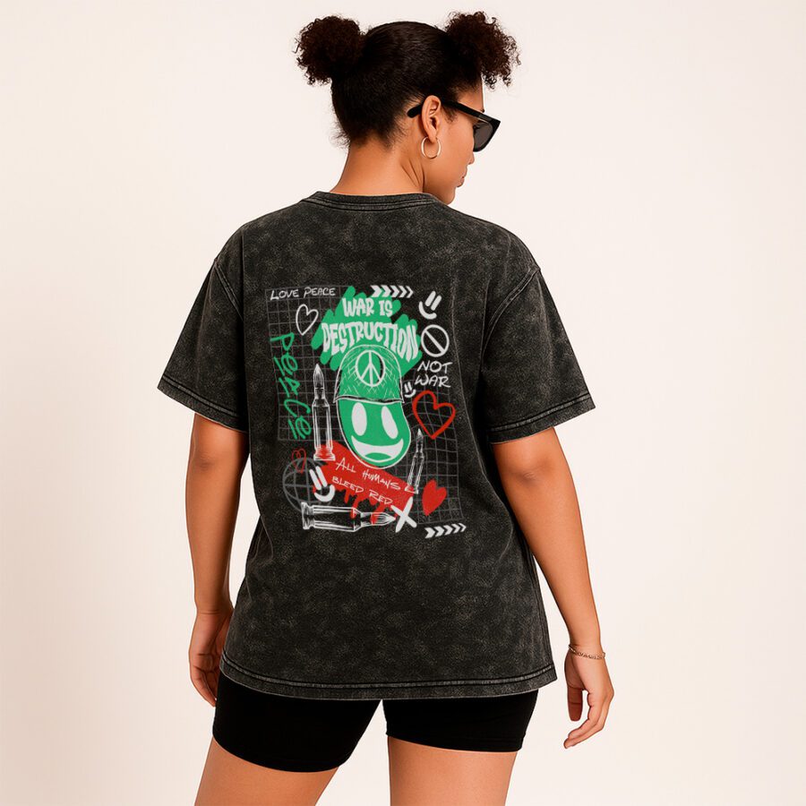 Remera Acid Wash de War is Destruction