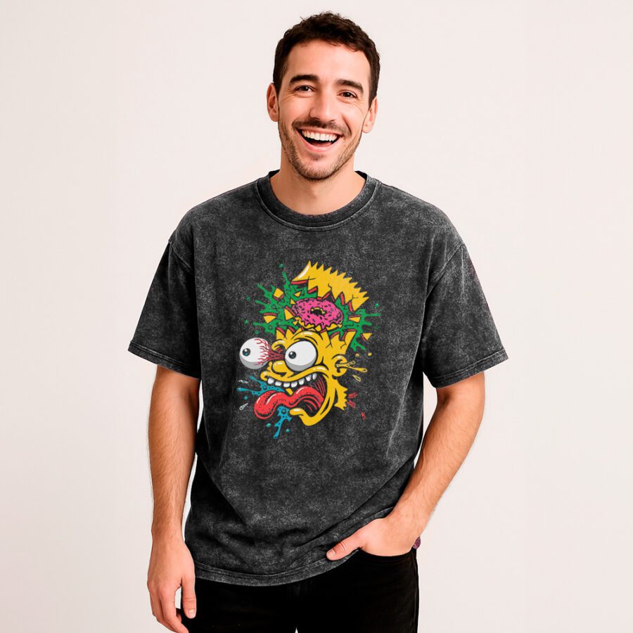 Remera Acid Wash de Bart Simpson